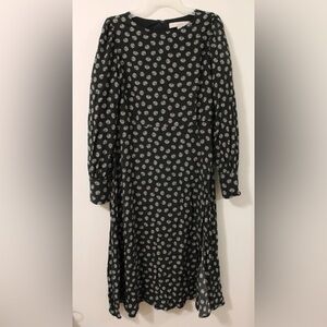 LOFT Meadow Puff Long Sleeve Green Midi Dress - Size 2